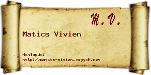 Matics Vivien névjegykártya